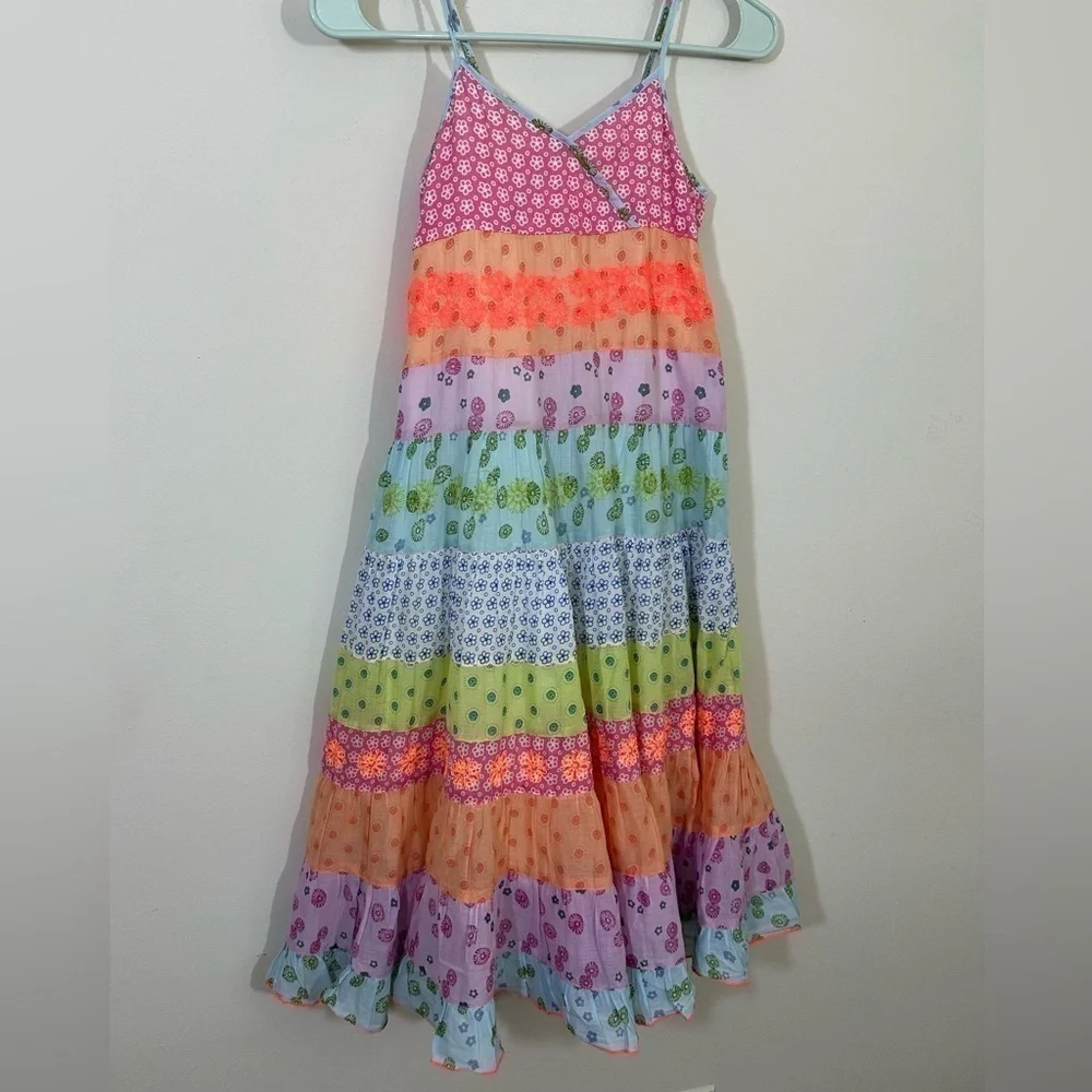 Mini & Maggi sz 7-8 dress summer style full style mixed media skirt